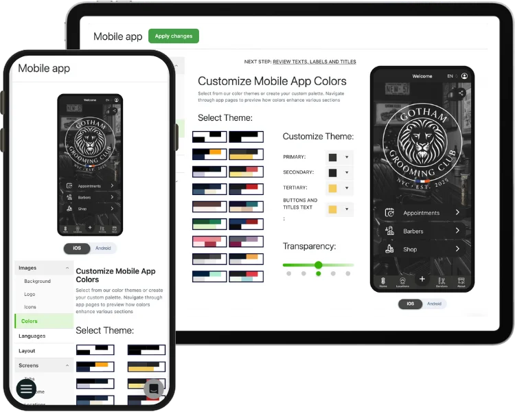 Configuração simples, mas poderosa e flexível para o aplicativo
